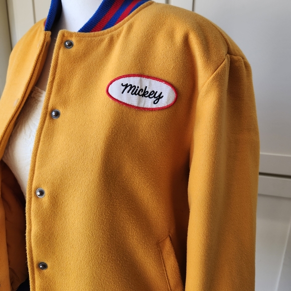 Varsity Jacket Mickey Mouse Disney X Forever 21 Patches Quilted Sporty Cute S - Picture 4 of 17